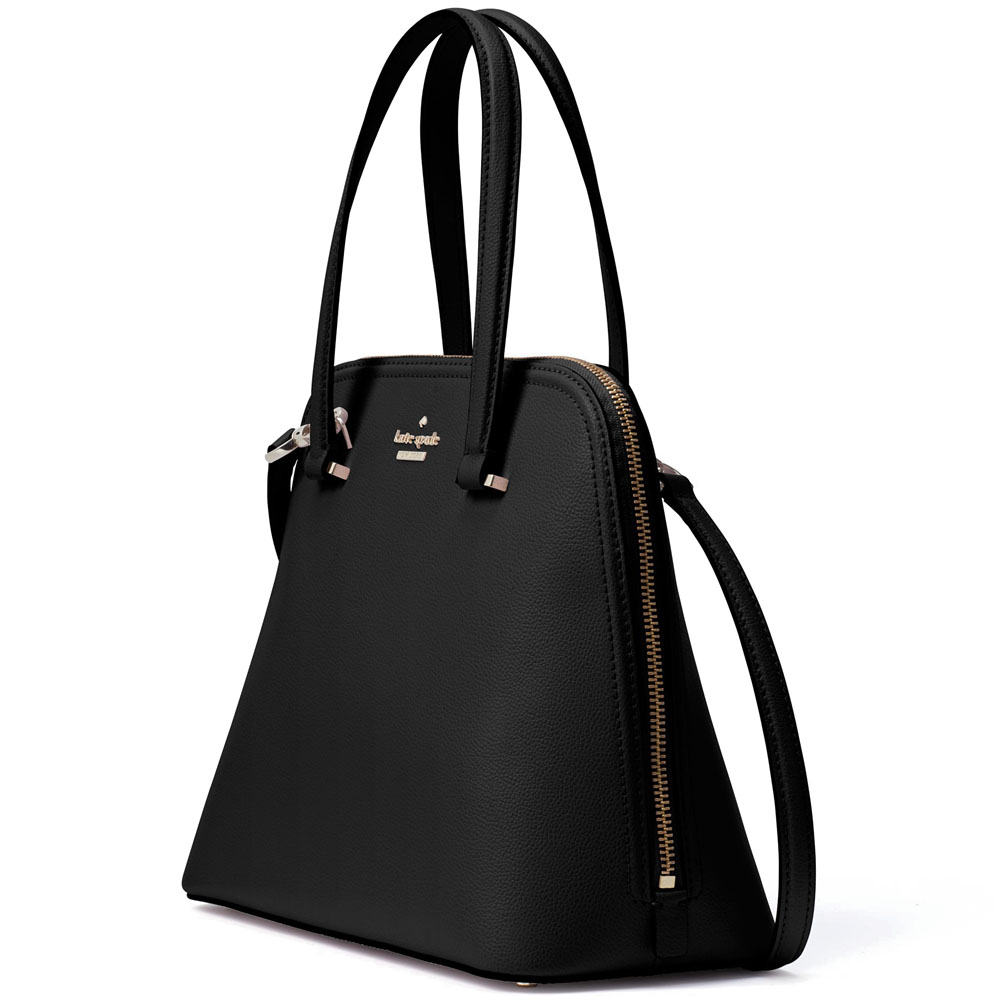 Kate Spade Crossbody Bag With Gift Bag Patterson Drive Medium Dome Satchel Shoulder Bag Black # WKRU5897D1