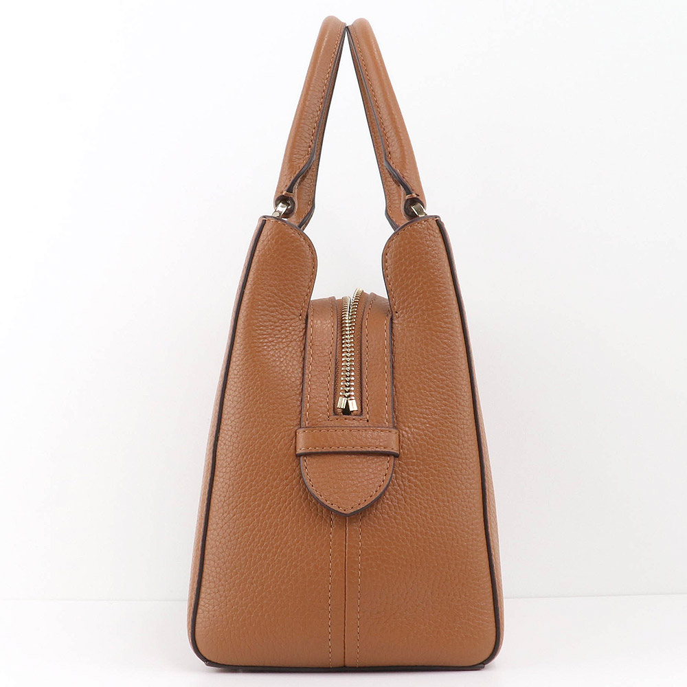 Kate Spade Crossbody Bag Satchel Lelia Medium Pebbled Leather Warm Gingerbread Brown # WKR00335D12