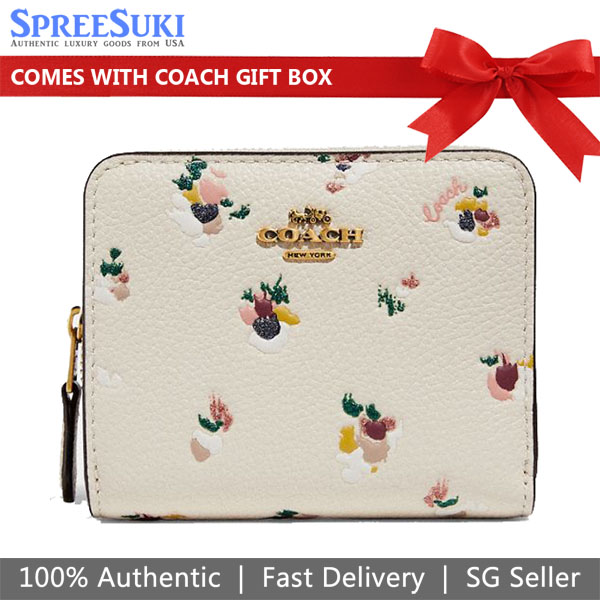 Coach Billfold Wallet With Floral Print Chalk # C6001