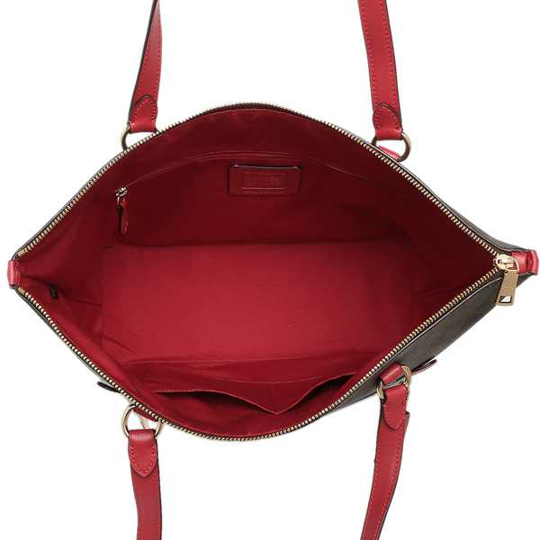 Coach Tote Shoulder Bag Signature Gallery Tote Brown 1941 Red # F79609D2