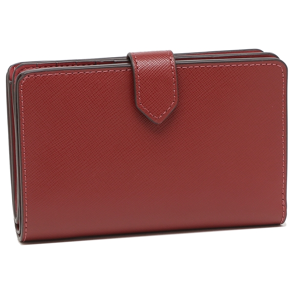 Kate Spade Medium Wallet Staci Saffiano Leather Medium Compact Bifold Wallet Red Currant # WLR00128D12