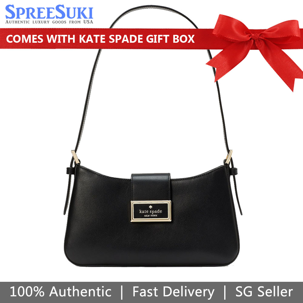 Kate Spade Reegan Smooth Leather Small Shoulder Bag Black # KA754