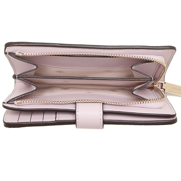 Kate Spade Medium Wallet Staci Safiano Leather Medium Compact Bifold Wallet Lilac Moonlight Light Purple # WLR00128D13