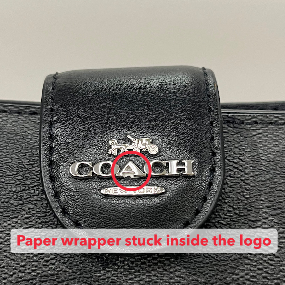 Coach Medium Wallet Signature Medium Corner Zip Graphite Black # C0082D9