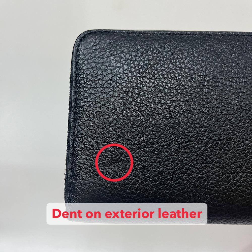 Coach Long Wallet Pebbled Leather Long Zip Around Wallet Black Silver # C4451D1