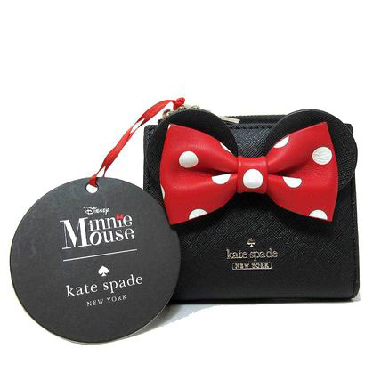 Kate Spade Ksny X Minnie Mouse Adalyn Small Wallet Black / Red # WLRU6026D1