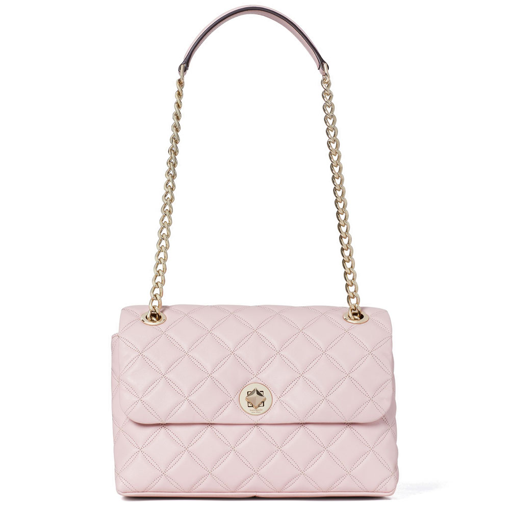 Kate Spade Crossbody Bag Natalia Medium Flap Shoulder Bag Rose Smoke Pink # WKRU7076D2