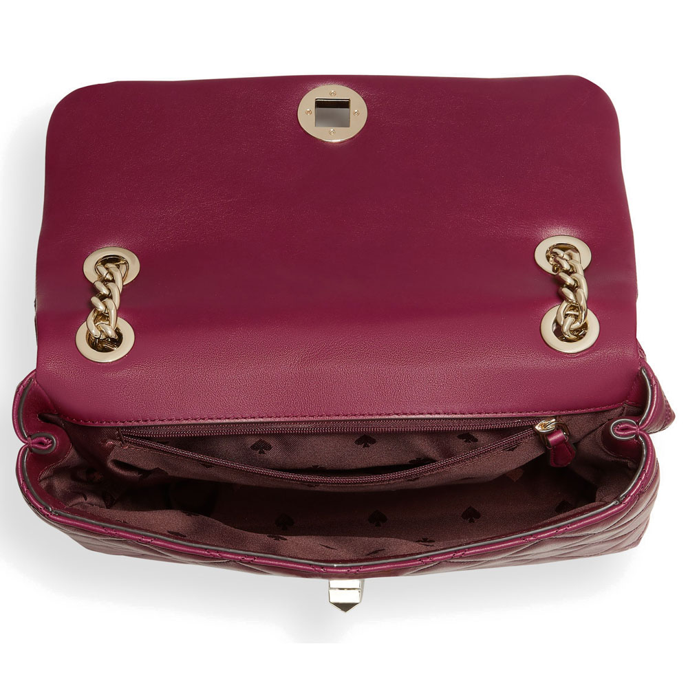 Kate Spade Crossbody Bag Natalia Medium Flap Shoulder Bag Blackberry Magenta Purple Red # WKRU7076D3