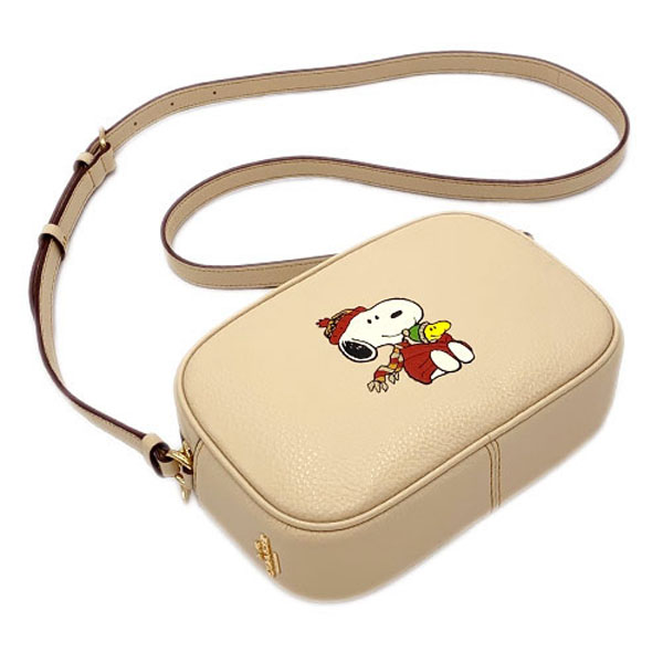 Coach Crossbody Bag Coach X Peanuts Mini Jamie Camera Bag With Snoopy Cuddle Motif Ivory # CF249D1