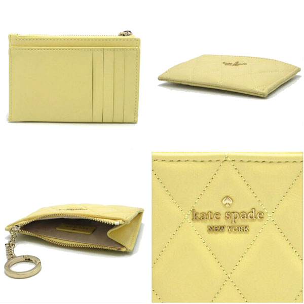 Kate Spade Carey Smooth Quilted Small Card Holder Butter Yellow # KG426