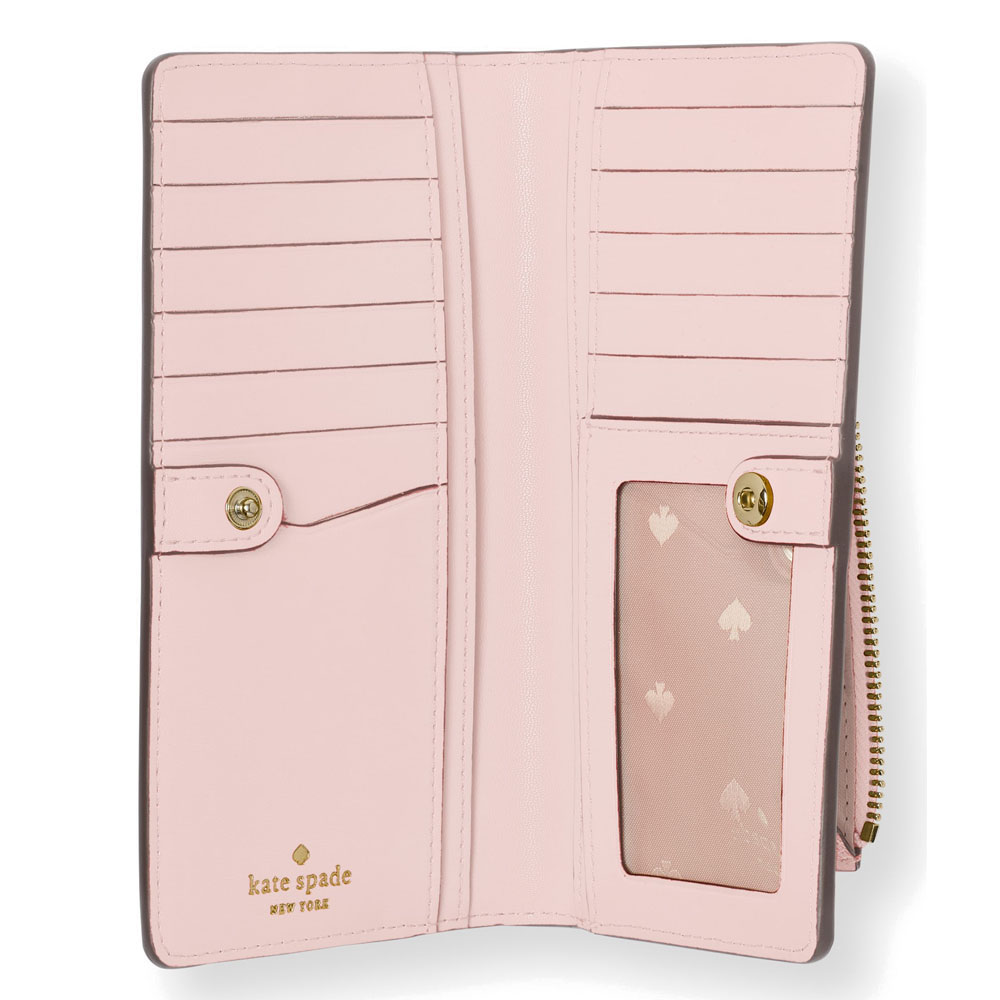 Kate Spade Medium Wallet Large Slim Bifold Wallet Chalk Pink # WLR00145