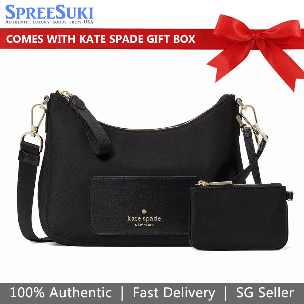 Kate Spade Chelsea Nylon Crossbody Bag Sling Black # KC528
