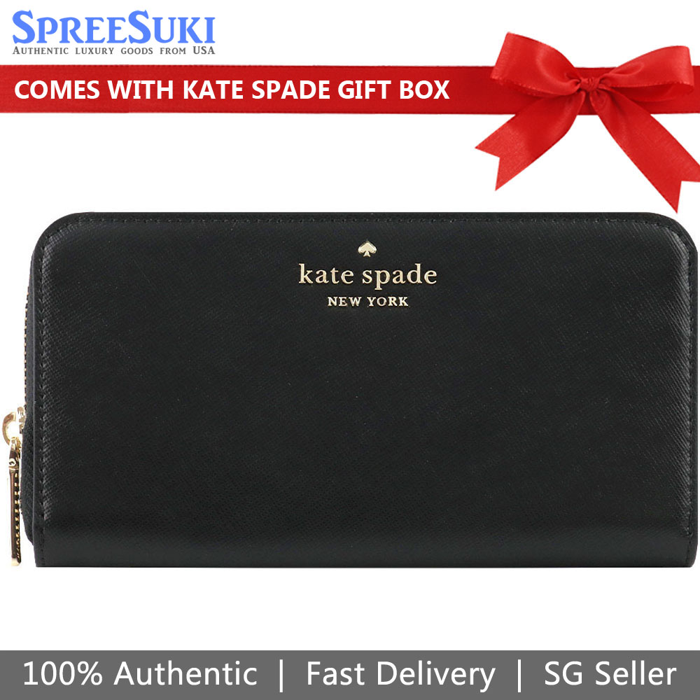 Kate Spade Long Wallet Madison Large Continental Wallet Black # KC578D1
