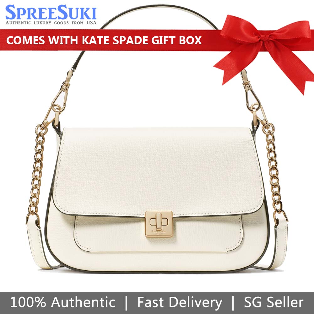 Kate Spade Crossbody Bag Sling Shoulder Bag Phoebe Refined Grain Leather Meringue Cream Off White # KF554