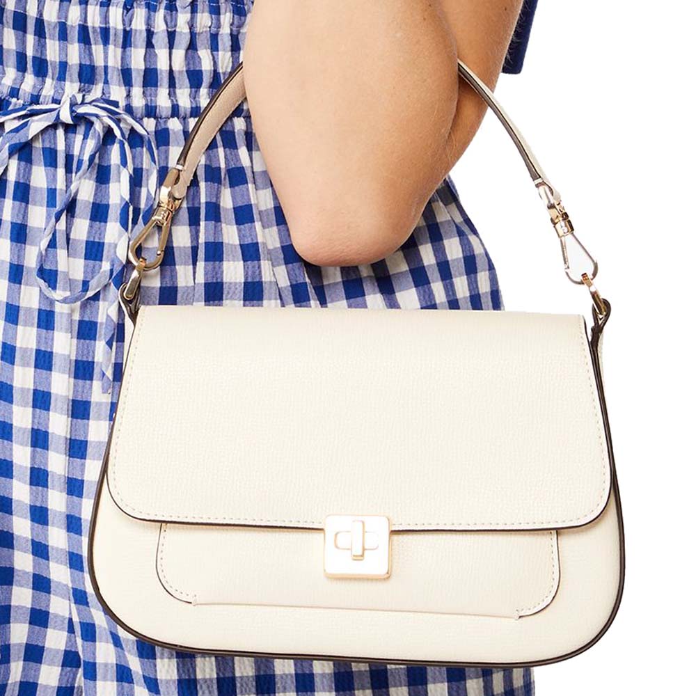 Kate Spade Crossbody Bag Sling Shoulder Bag Phoebe Refined Grain Leather Meringue Cream Off White # KF554