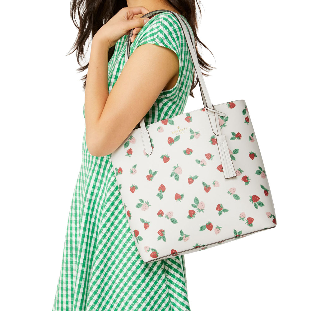 Kate Spade Tossed Strawberry Tote Shoulder Bag Cream # KG602