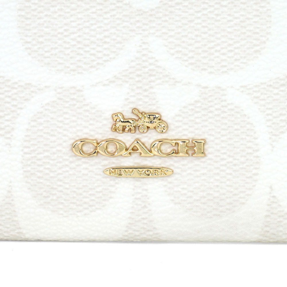 Coach Mini Skinny Id Case In Signature Canvas Chalk Off White Glacier White # 88208