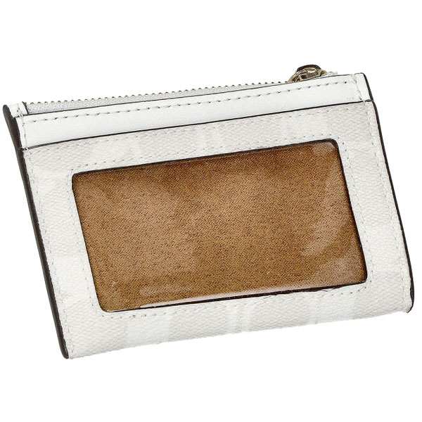 Coach Mini Skinny Id Case In Signature Canvas Chalk Off White Glacier White # 88208