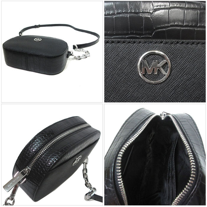 Michael Kors Jet Set Charm Small Logo Oval Crossbody Bag Sling Black # 35H3S8GC1L