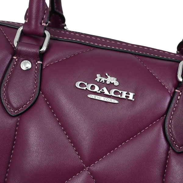 Coach Crossbody Bag Sling Rowan Quilted Deep Berry Deep Berry Magenta Purple # CJ610