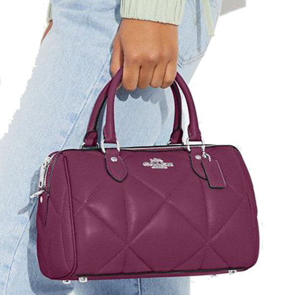 Coach Crossbody Bag Sling Rowan Quilted Deep Berry Deep Berry Magenta Purple # CJ610