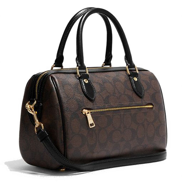 Coach Coach Rowan Satchel Bag In Signature Canvas Brown / Black # CH280D19