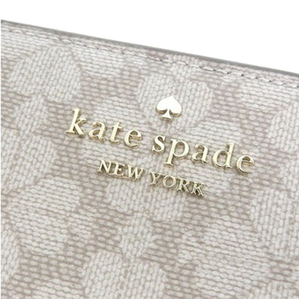 Kate Spade Medium Wallet Spade Flower Pvc Medium Compact Bifold Wallet Dark Beige # KG488D1