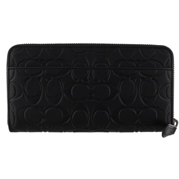 Coach Long Wallet Unisex Accordion Wallet In Signature Leather Black / Antique Nickel # CE551D1