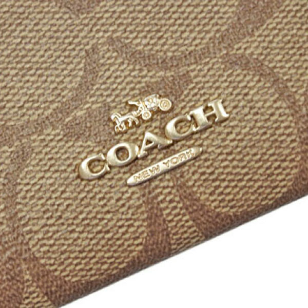 Coach Mini Skinny Id Case In Signature Canvas Card Holder Khaki Midnight # 88208D1