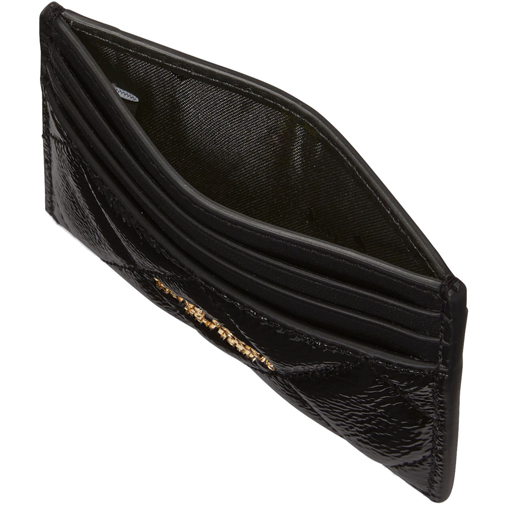 Kate Spade Glimmer Quilted Crinkle Patent Boxed Crossbody Bag Sling Card Case Set Black # KE818D1
