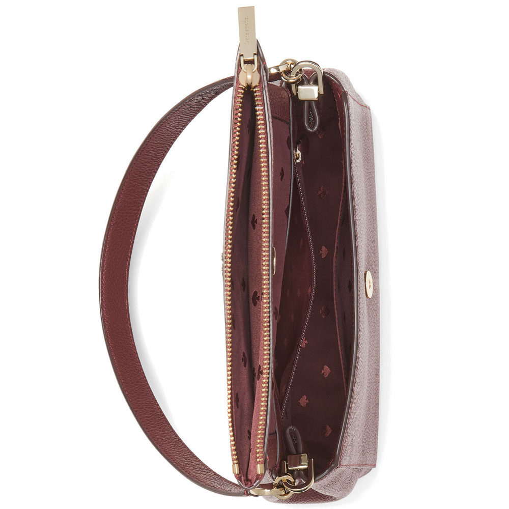 Kate Spade Crossbody Bag Leila Medium Flap Shoulder Bag Cherrywood # K6029D2