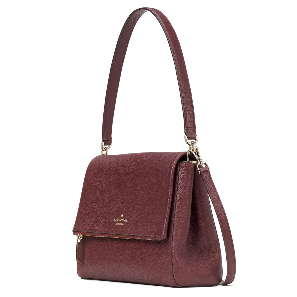 Kate Spade Crossbody Bag Leila Medium Flap Shoulder Bag Cherrywood # K6029D2