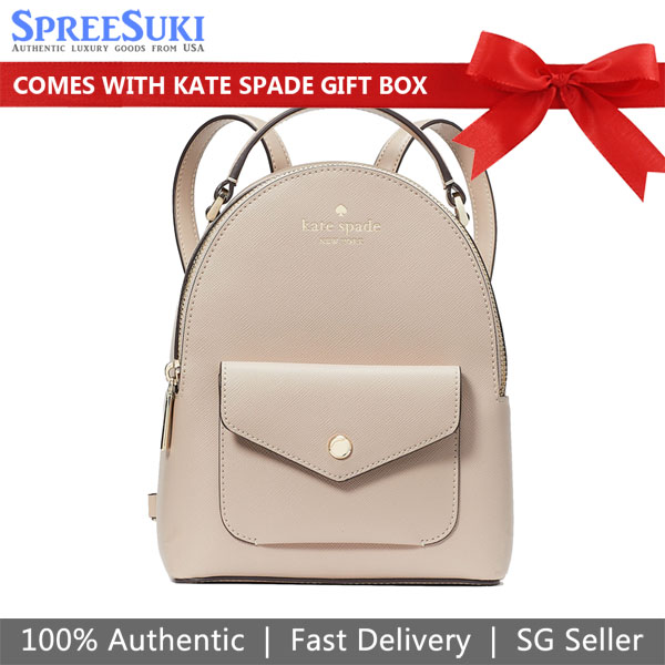 Kate Spade Schuyler Mini Backpack Saffiano Warm Beige # K8702D1