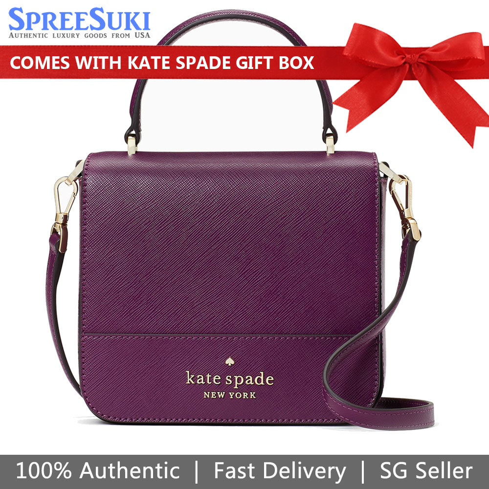 Kate Spade Staci Square Crossbody Bag Sling Plum Purple # K7342