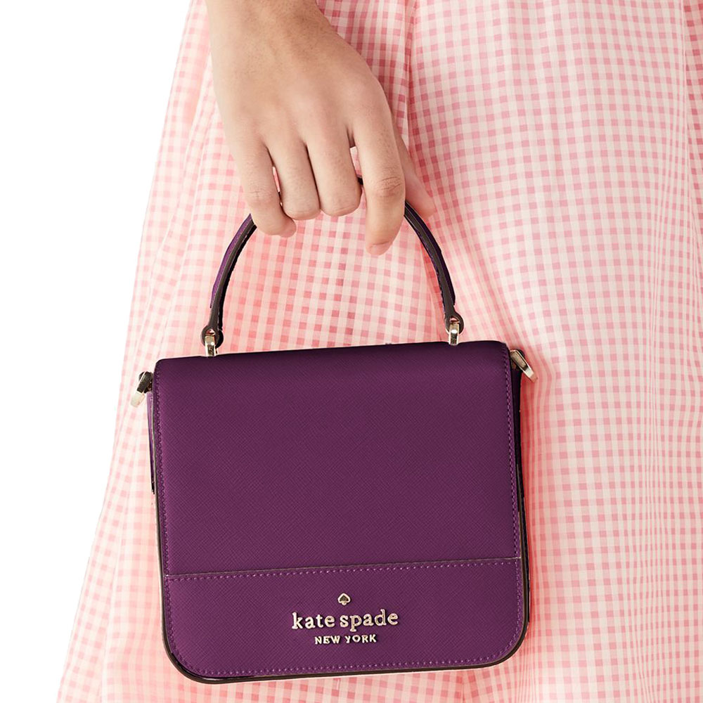 Kate Spade Staci Square Crossbody Bag Sling Plum Purple # K7342