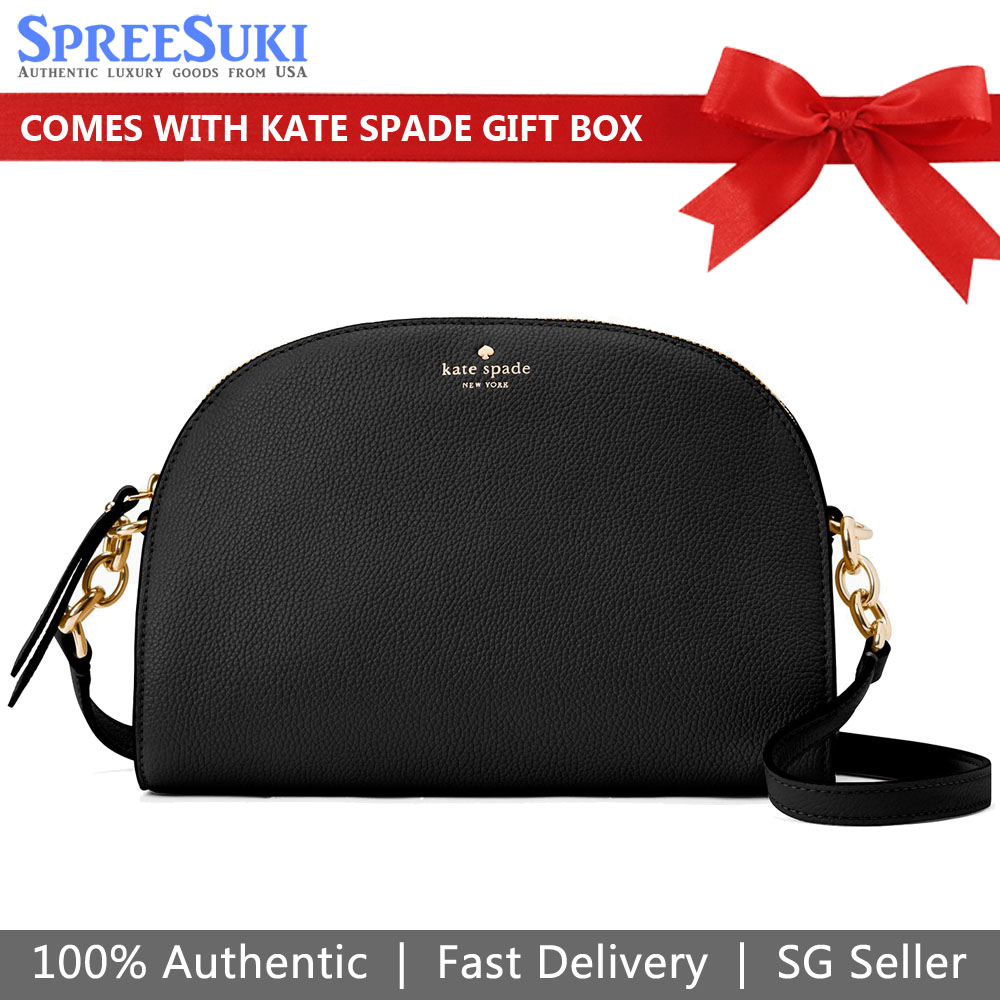 Kate Spade Crossbody Bag With Gift Bag Larchmont Avenue Tori Dome Black # WKRU5765D1
