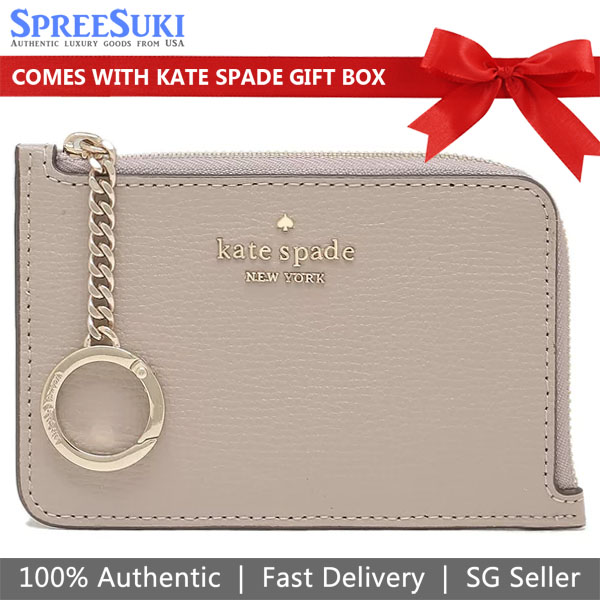 Kate Spade Darcy Medium L-Zip Cardholder Warm Taupe # WLR00595D6