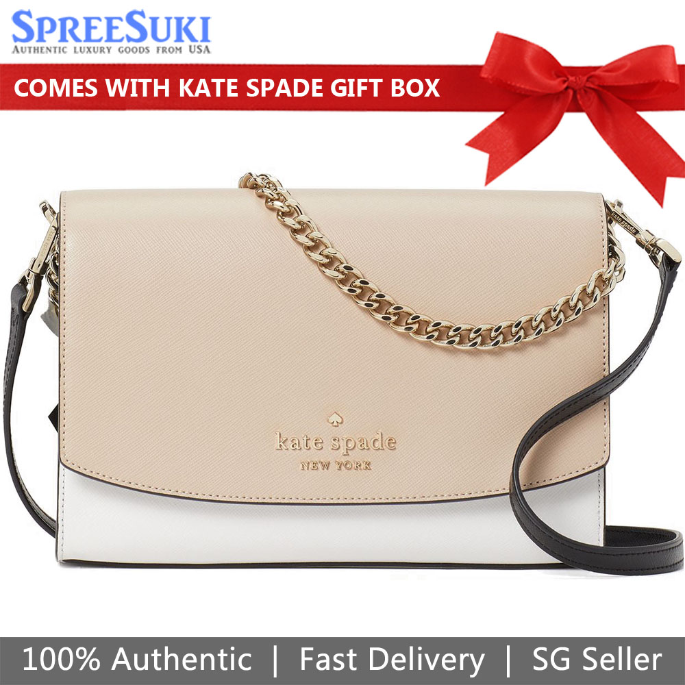 Kate Spade Crossbody Bag Carson Convertible Crossbody Warm Beige Nude Off White # WKR00102D1