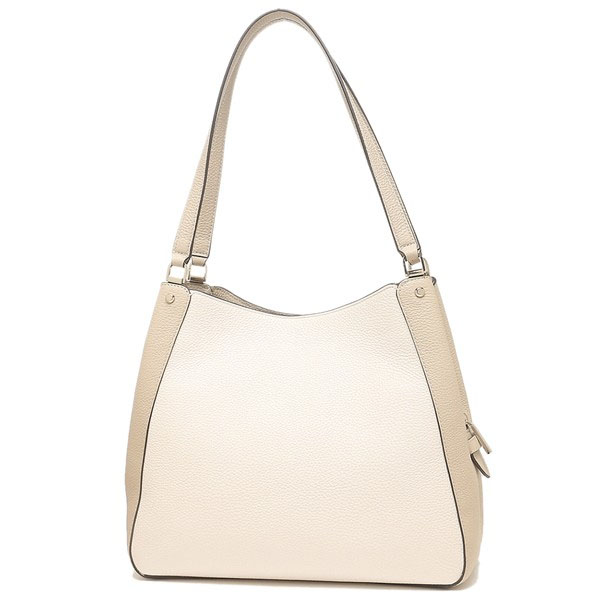 Kate Spade Shoulder Bag Tote Leila Colorblock Pebbled Medium Triple Compart Light Sand Off White # WKR00316D2