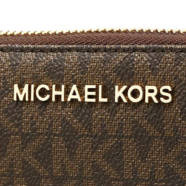 Michael Kors Long Wallet Jet Set Continental Wristlet Wallet Brown Acorn # 35F8GTVT3BD2