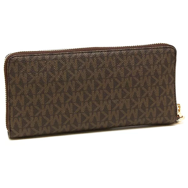 Michael Kors Long Wallet Jet Set Continental Wristlet Wallet Brown Acorn # 35F8GTVT3BD2