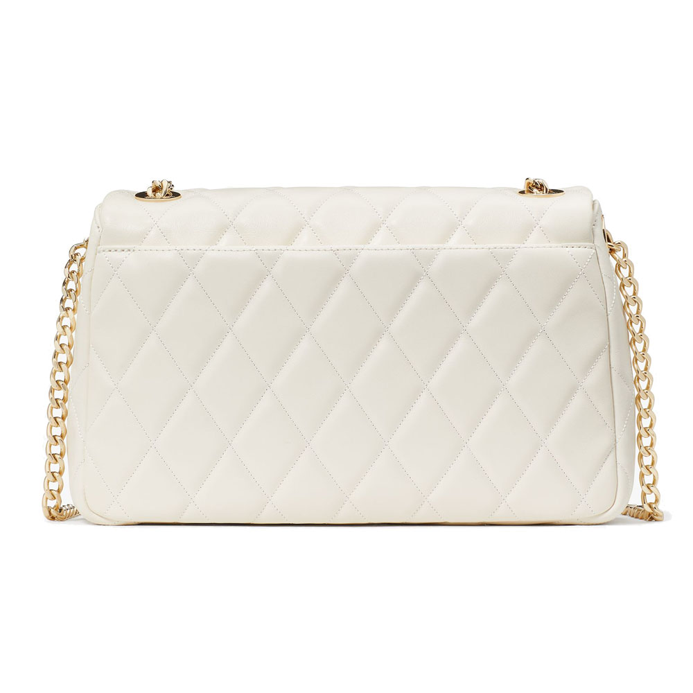 Kate Spade Carey Smooth Quilted Flap Shoulder Bag Meringue # KH228