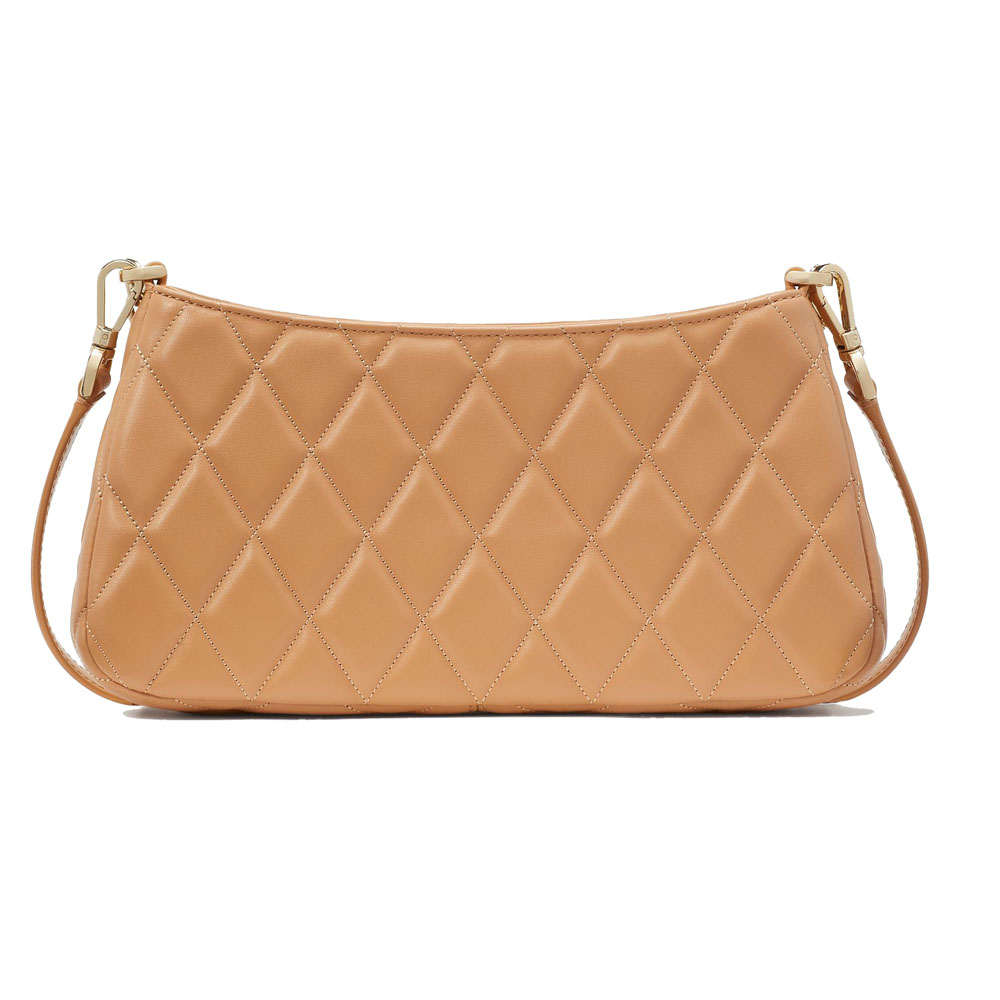 Kate Spade Carey Smooth Quilted Convertible Crossbody Tiramisu Mousse # KH428