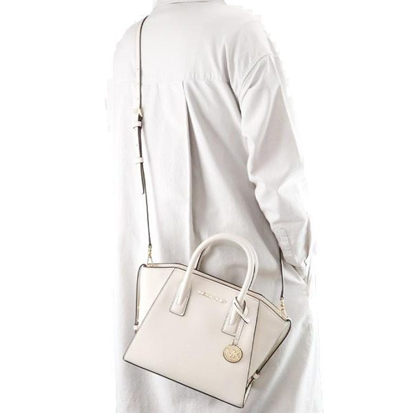 Michael Kors Crossbody Bag Sling Avril Small Top Zip Satchel Cream Off White # 35F1G4VM2LD1