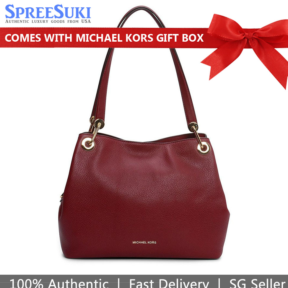 Michael Kors Raven Large Shoulder Tote Oxblood # 30H6GRXE3L