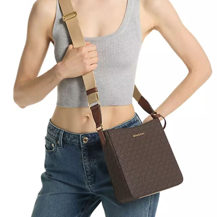 Michael Kors Jet Set Travel Small Ns Crossbody Brown # 35S4GTVC5B