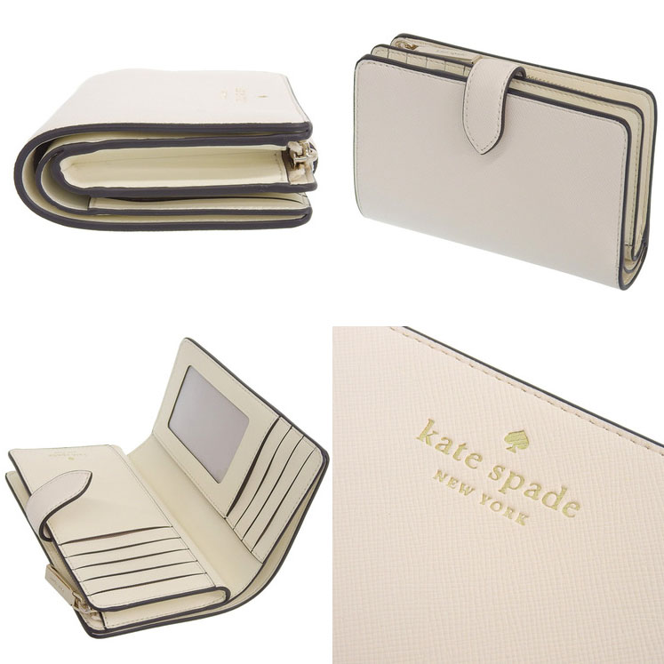 Kate Spade Schuyler Saffiano Pvc Medium Compact Bifold Wallet Meringue # KG676D1