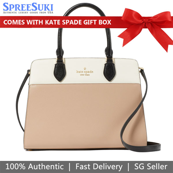 Kate Spade Madison Colorblock Saffiano Leather Toasted Hazelnut # KC621