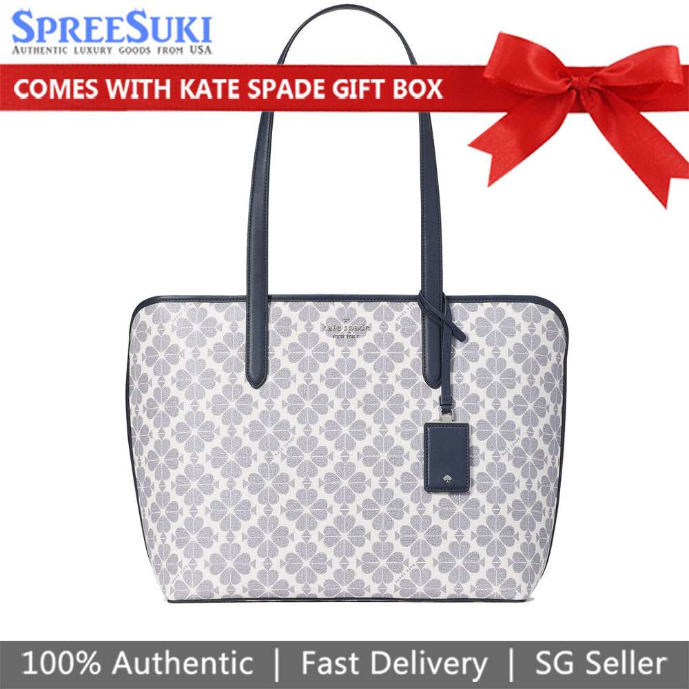 Kate Spade Spade Flower Tote Navy Blue # KG086