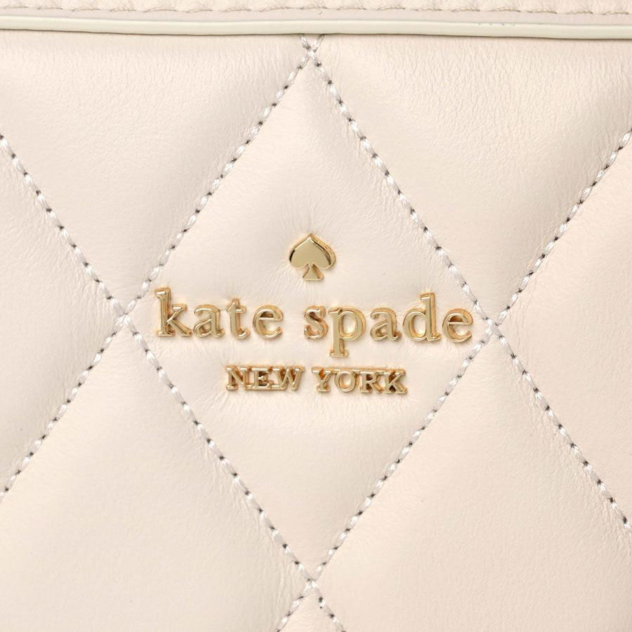 Kate Spade Crossbody Bag Sling Carey Smooth Quilted Mini Camera Bag Parchment Cream Off White # KG425